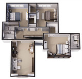 Farmhouse House Plan - Labeaux 17687 - 2nd Floor Dollhouse - 