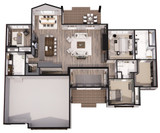 Traditional House Plan - Drift Wood Ranch 27757 - 1st Floor Dollhouse - 