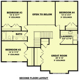 Secondary Image - Traditional House Plan - The Kiln 42774 - 2nd Floor Plan