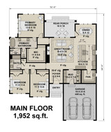 Farmhouse House Plan - Canyon Creek 44081 - 1st Floor Plan