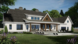 Farmhouse House Plan - Waterstone 46757 - Rear Exterior