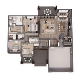 Farmhouse House Plan - Waterbury 19583 - 1st Floor Dollhouse - 