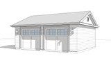 Colonial House Plan - Raleigh Garage 81617 - Exterior