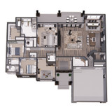 Farmhouse House Plan - West Haven 50270 - 1st Floor Plan Dollhouse - 