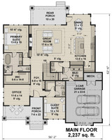 Farmhouse House Plan - Cedar Heights 98647 - 1st Floor Plan
