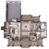 Farmhouse House Plan - Cedar Hollow 26303 - 1st Floor Plan Dollhouse - 