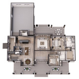 Farmhouse House Plan - Stone Haven 14550 - 1st Floor Plan Dollhouse - 