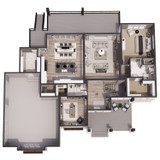 Farmhouse House Plan - Aurora Borealis 49080 - 1st Floor Plan Dollhouse - 