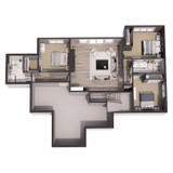 Farmhouse House Plan - Aurora Borealis 49080 - Basement Floor Plan Dollhouse - 