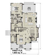 Craftsman House Plan - Crystal Creek 78646 - 1st Floor Plan