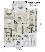 Farmhouse House Plan - Middlebrook 78552 - 1st Floor Plan