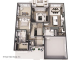 Farmhouse Style Plan - Middlebrook - Aerial First Floor Plan - 