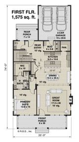 Farmhouse House Plan - Hayfield 32041 - 1st Floor Plan