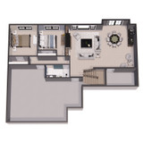 Country Style Plan - Maple Grove - Aerial Second Floor Plan - 