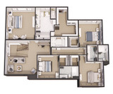 Traditional House Plan - Raven 34356 - 2nd Floor Plan Dollhouse - 