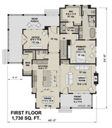 Farmhouse House Plan - Joseph 63453 - 1st Floor Plan