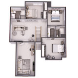 Farmhouse House Plan - Harmony 91153 - 2nd Floor Plan Dollhouse - 