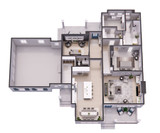 Country House Plan - Harriet 87512 - 1st Floor Plan Dollhouse - 
