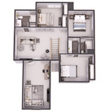 Farmhouse House Plan - Michaela Marie 15585 - 2nd Floor Plan Dollhouse - 