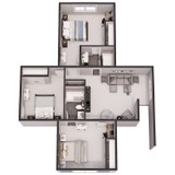 Farmhouse House Plan - Marilyn 53509 - 2nd Floor Plan Dollhouse - 