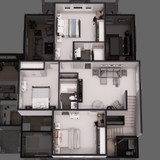 Farmhouse House Plan - Madison 63337 - 2nd Floor Plan Dollhouse - 