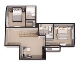 Farmhouse House Plan - Brighton Meadows 31374 - 2nd Floor Plan Dollhouse - 