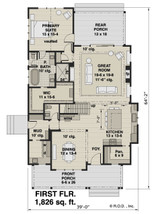Farmhouse House Plan - Silver Lake 15251 - 1st Floor Plan