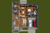 Cottage House Plan - Green Lane 14841 - 1st Floor Dollhouse - 