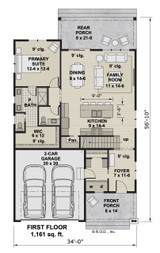 Bungalow House Plan - Greenwood 48363 - 1st Floor Plan
