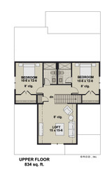 Craftsman House Plan - Adrian 87466 - 2nd Floor Plan