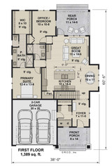 Bungalow House Plan - Great Falls 92162 - 1st Floor Plan