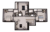Farmhouse House Plan - Mill Creek 84384 - 2nd Floor Plan Dollhouse - 