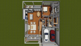 Cottage Style House Plan – 27374 – 1st Floor Plan Dollhouse - 