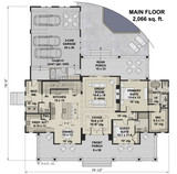 Farmhouse House Plan - Riverside Oaks 53829 - 1st Floor Plan