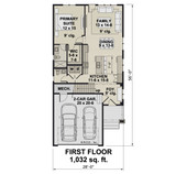 Bungalow House Plan - Montgomery 58015 - 1st Floor Plan
