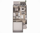 Bungalow House Plan - Montgomery 58015 - 1st Floor Plan Dollhouse - 