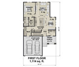 Bungalow House Plan - Mill Stone 79890 - 1st Floor Plan