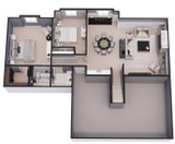 Craftsman House Plan - Ivy Ridge 69314 - Basement Floor Plan Dollhouse - 