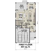 Bungalow House Plan - Hillcrest 93406 - 1st Floor Plan