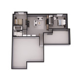 Farmhouse House Plan - Briars 56103 - Basement Floor Plan Dollhouse - 