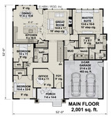 Traditional House Plan - Elmsgate 45978 - 1st Floor Plan