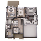 Traditional House Plan - Elmsgate 45978 - 1st Floor Plan Dollhouse - 