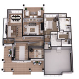 Farmhouse House Plan - Cold Spring 45938 - 1st Floor Plan Dollhouse - 