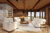 Mountain Rustic House Plan - Stone Creek Falls 81104 - Great Room