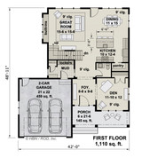 Farmhouse House Plan - Knotty Pine 36722 - 1st Floor Plan