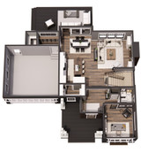 Craftsman House Plan - Fairview 30639 - 1st Floor Dollhouse - 