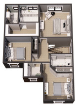 Craftsman House Plan - Fairview 30639 - 2nd Floor Dollhouse - 