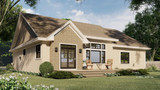 Traditional House Plan - Hawthorne 93602 - Rear Exterior