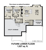 Traditional House Plan - Hawthorne 93602 - Basement Floor Plan