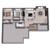 Traditional House Plan - Hawthorne 93602 - Basement Floor Plan Dollhouse - 
